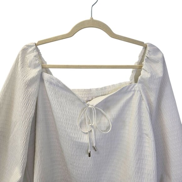 Elizabeth and James Textured Puff Sleeve Square Neck Top Size XL - Picture 4 of 7